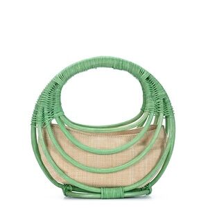Antik Kraft Green and Tan Woven Tote
